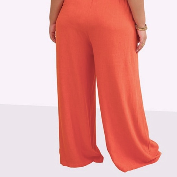Hot Orange Pants Wide Leg Halloween Holiday Cotton Plus Size XXL Macy’s NEW - Picture 4 of 16